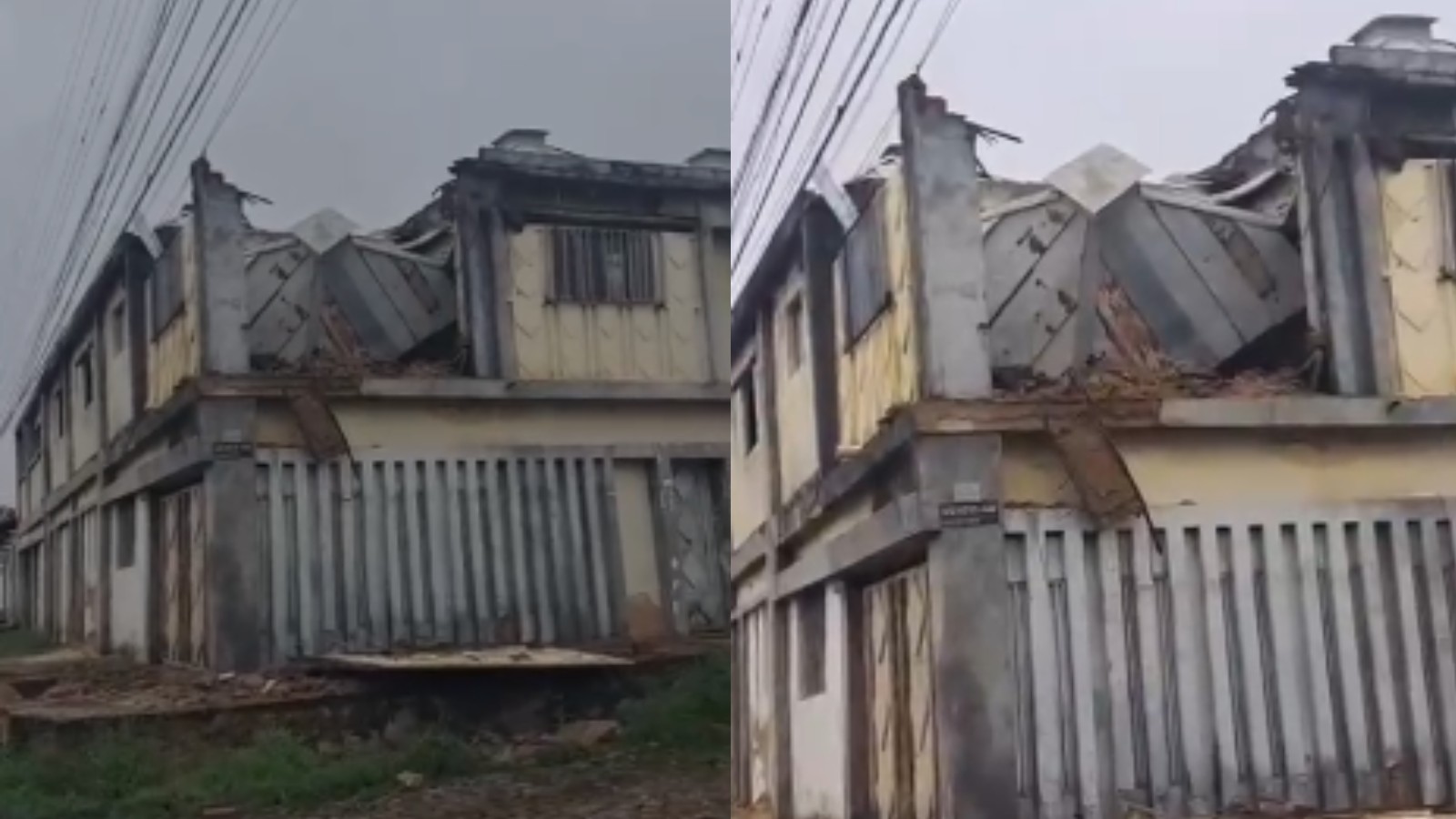 Teto de prédio desmorona e assusta moradores em Teresina; vídeo
