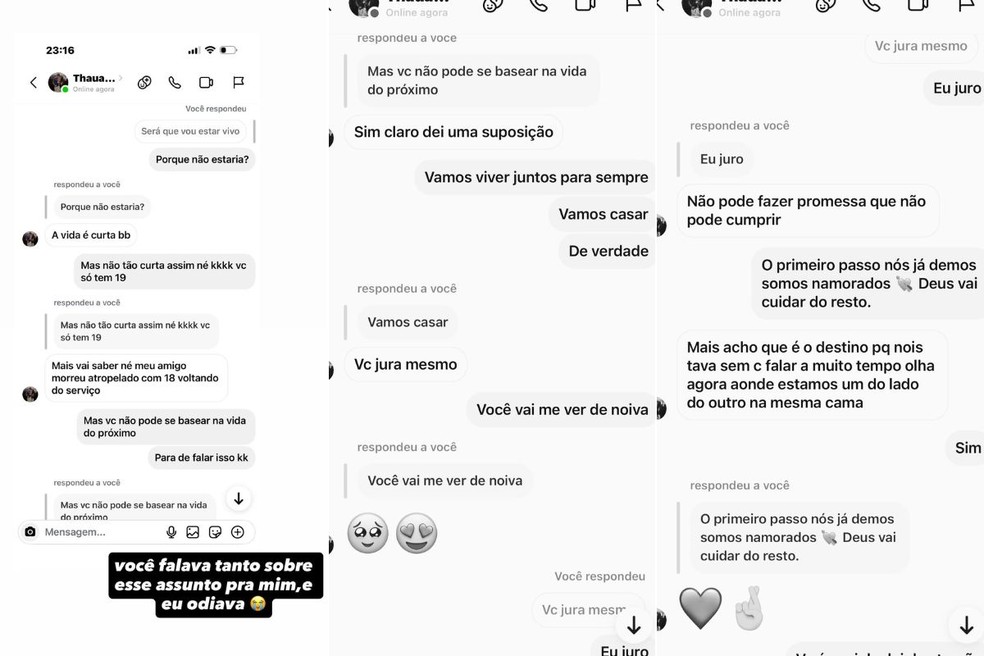 Thauan Pedro falou com a namorada sobre morte — Foto: Redes sociais