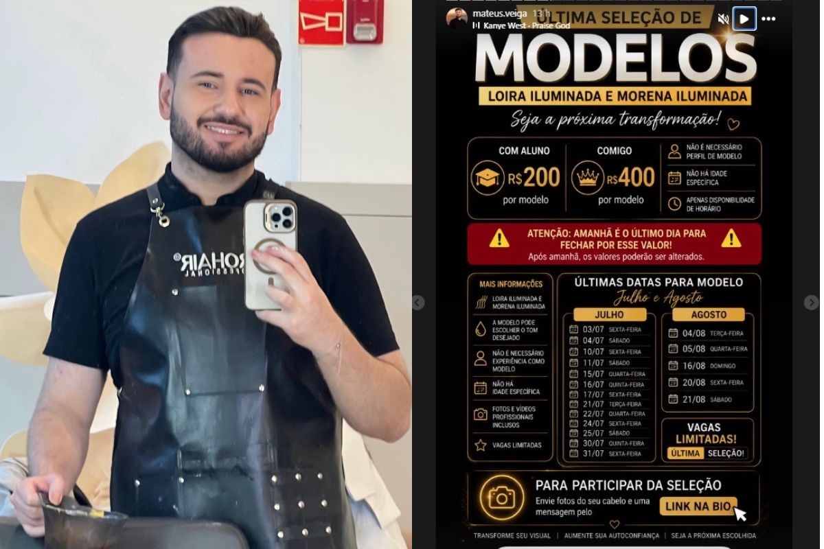Cabeleireiro com mais de 500 mil seguidores é preso no Paraná suspeito de golpes em modelos de mechas e falsos cursos