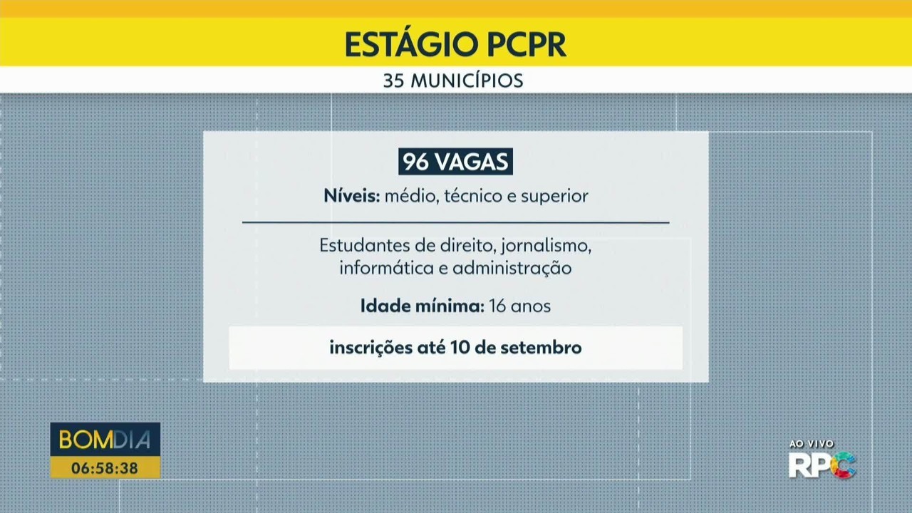 Polícia Civil abre 96 vagas de estágio em 35 cidades do Paraná; veja como se candidatar