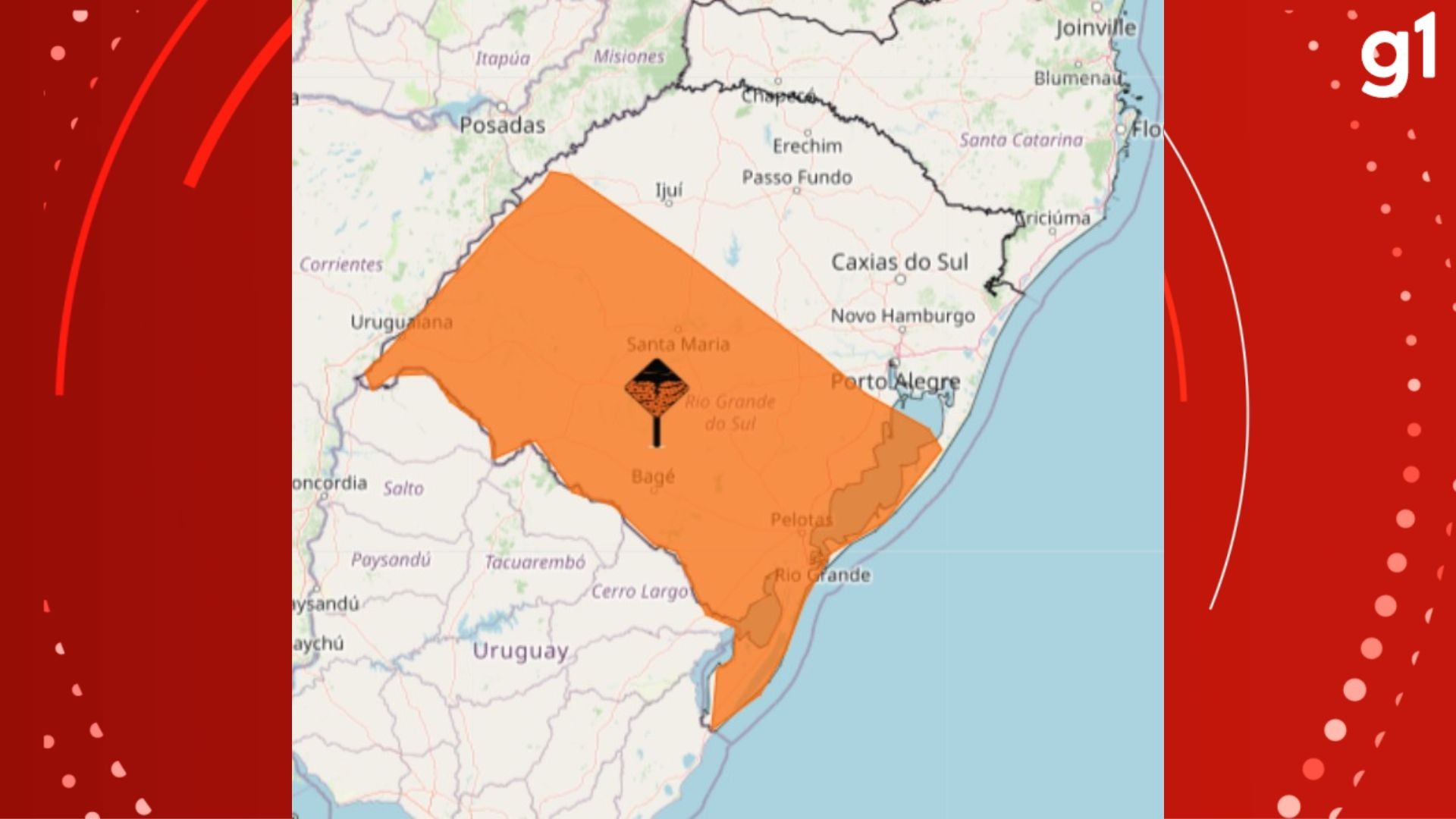 Alerta do INMET: temporal atinge o Rio Grande do Sul entre quarta e quinta-feira