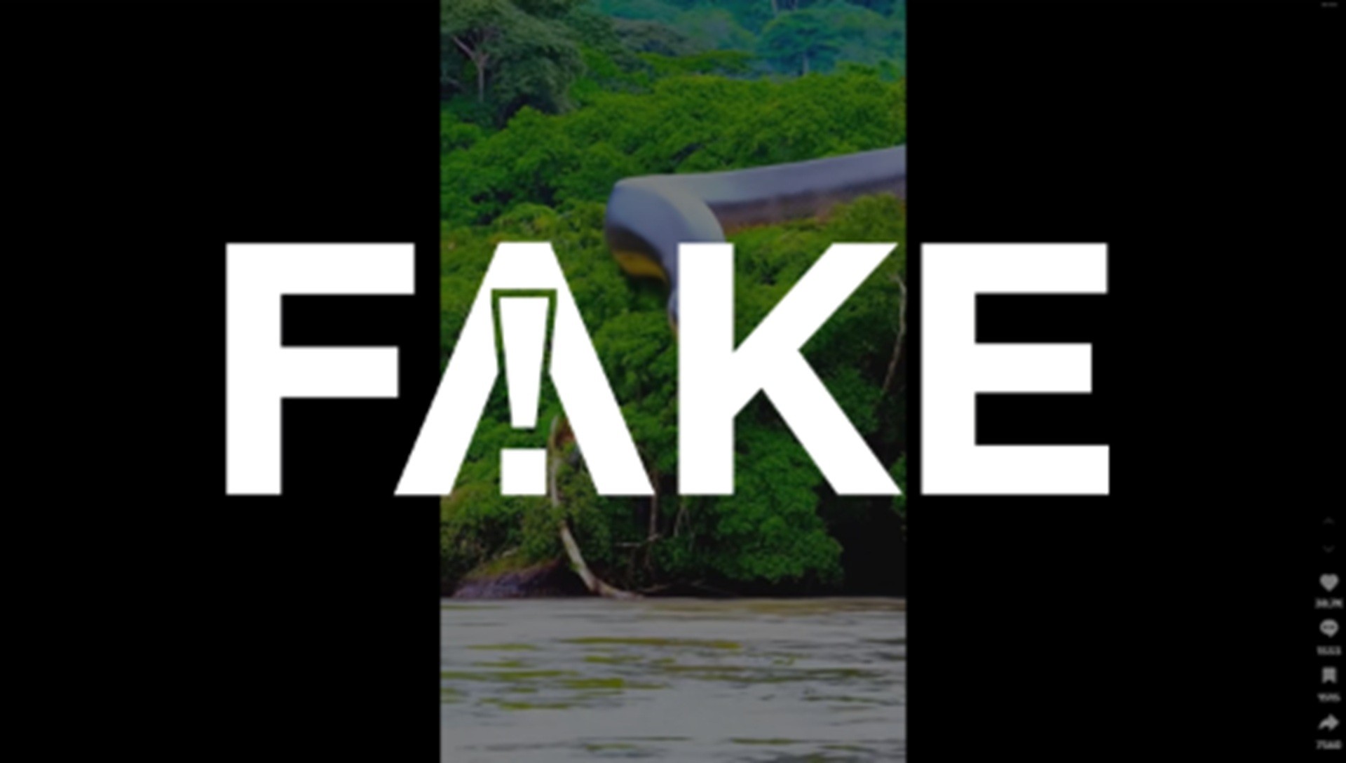 É #FAKE vídeo que mostra cobra gigante mergulhando em rio; cena foi criada com inteligência artificial