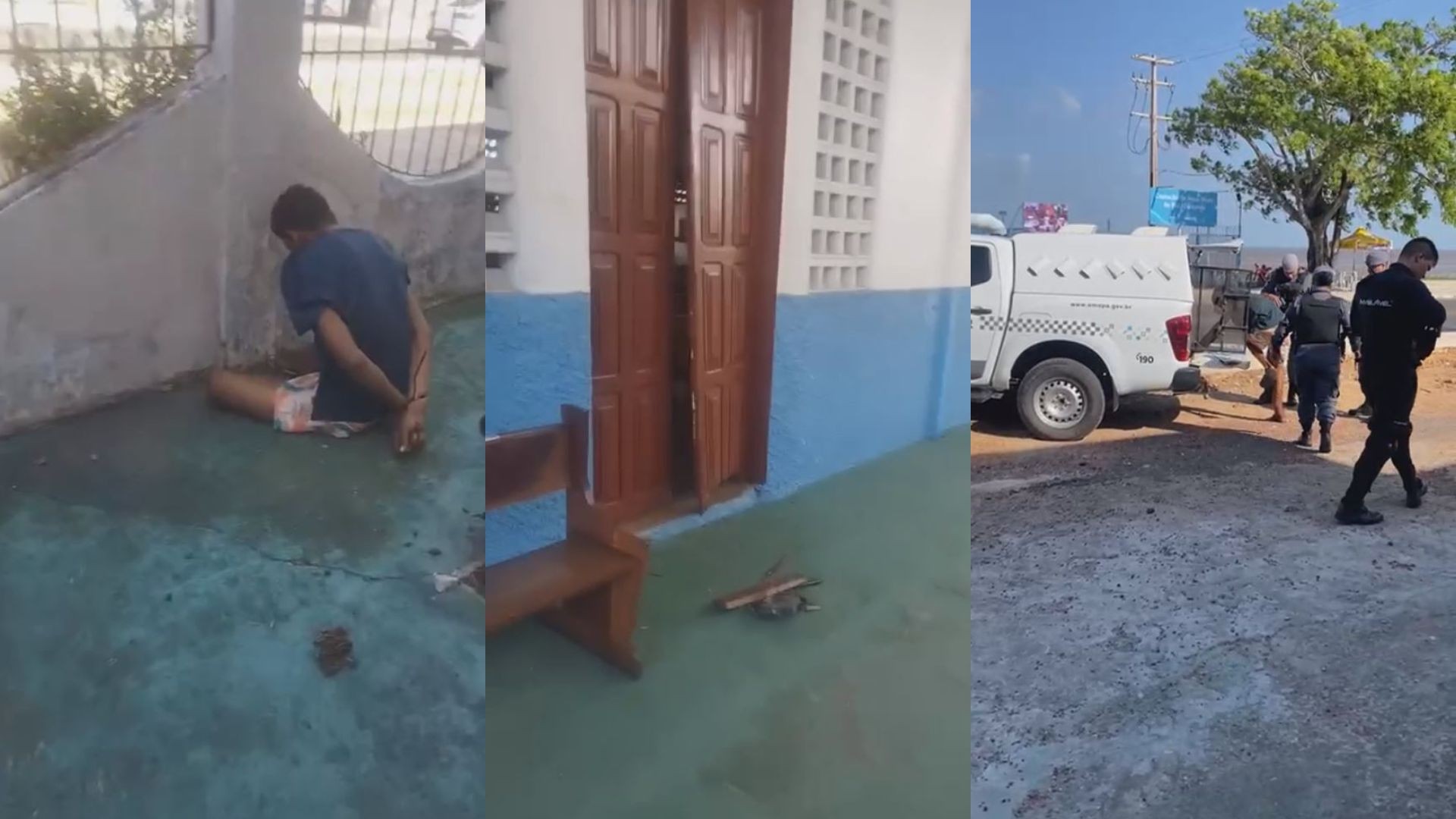 Alarme dispara e homem é preso ao tentar furtar igreja em Macapá; VÍDEO 
