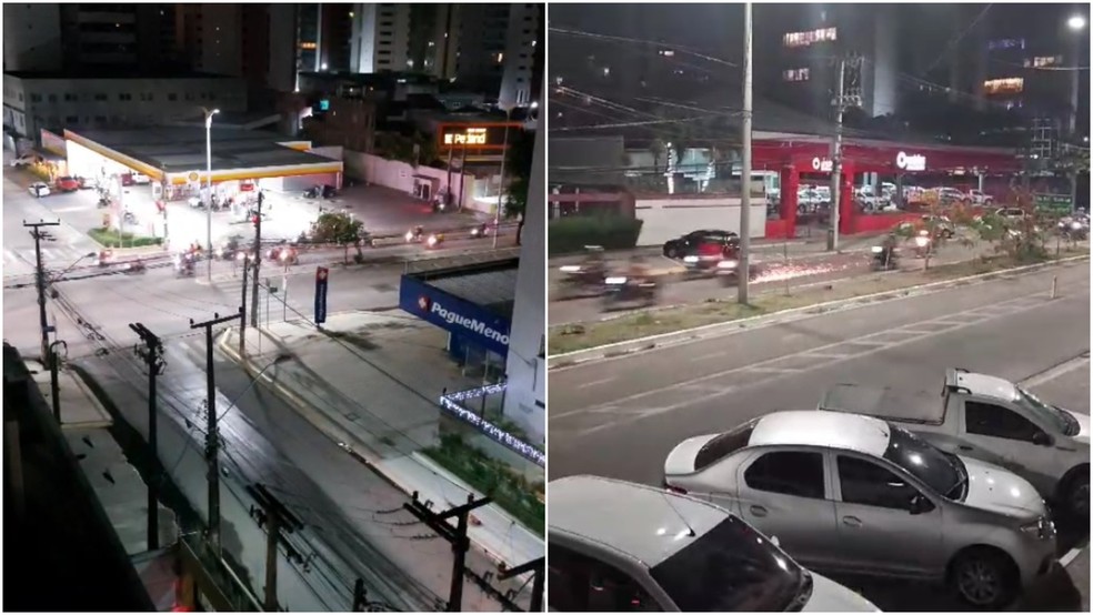 Grupo de motociclistas adulteram veículo para ficar mais barulhento e fazem passeio ruidoso pelas ruas de Fortaleza — Foto: Reprodução