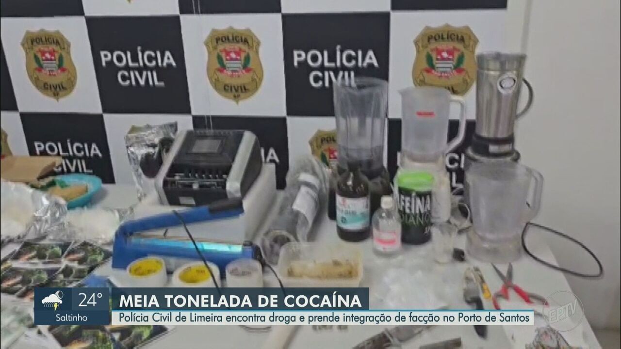 Polícia de Limeira encontra meia tonelada de cocaína em imóvel e prende membro de facção que saía de navio em Santos 