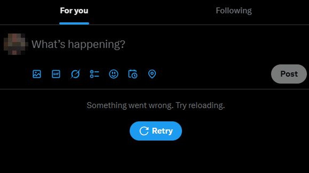 X apresenta instabilidade em 16 de fevereiro de 2026 — Foto: Reprodução/X