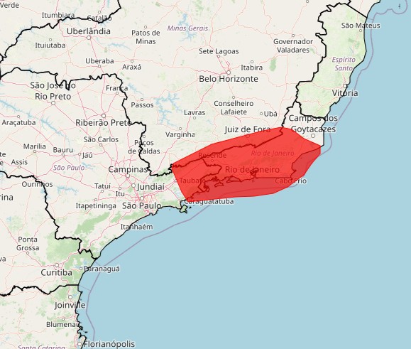 Chuva intensa: Inmet emite aviso vermelho de grande perigo para áreas de MG, RJ e SP
