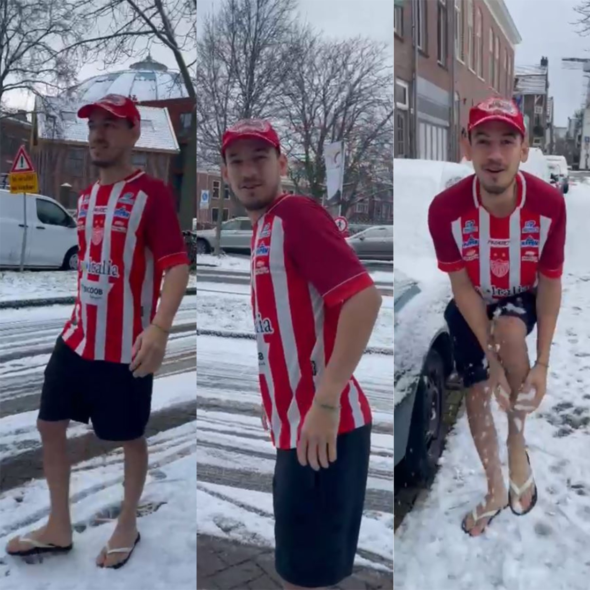 'Sou de Mossoró': potiguar viraliza ao caminhar de bermuda e chinelo na neve na Europa