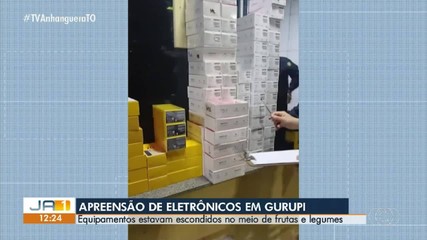 Produtos eletrônicos são encontrados em carga de frutas e legumes em Gurupi