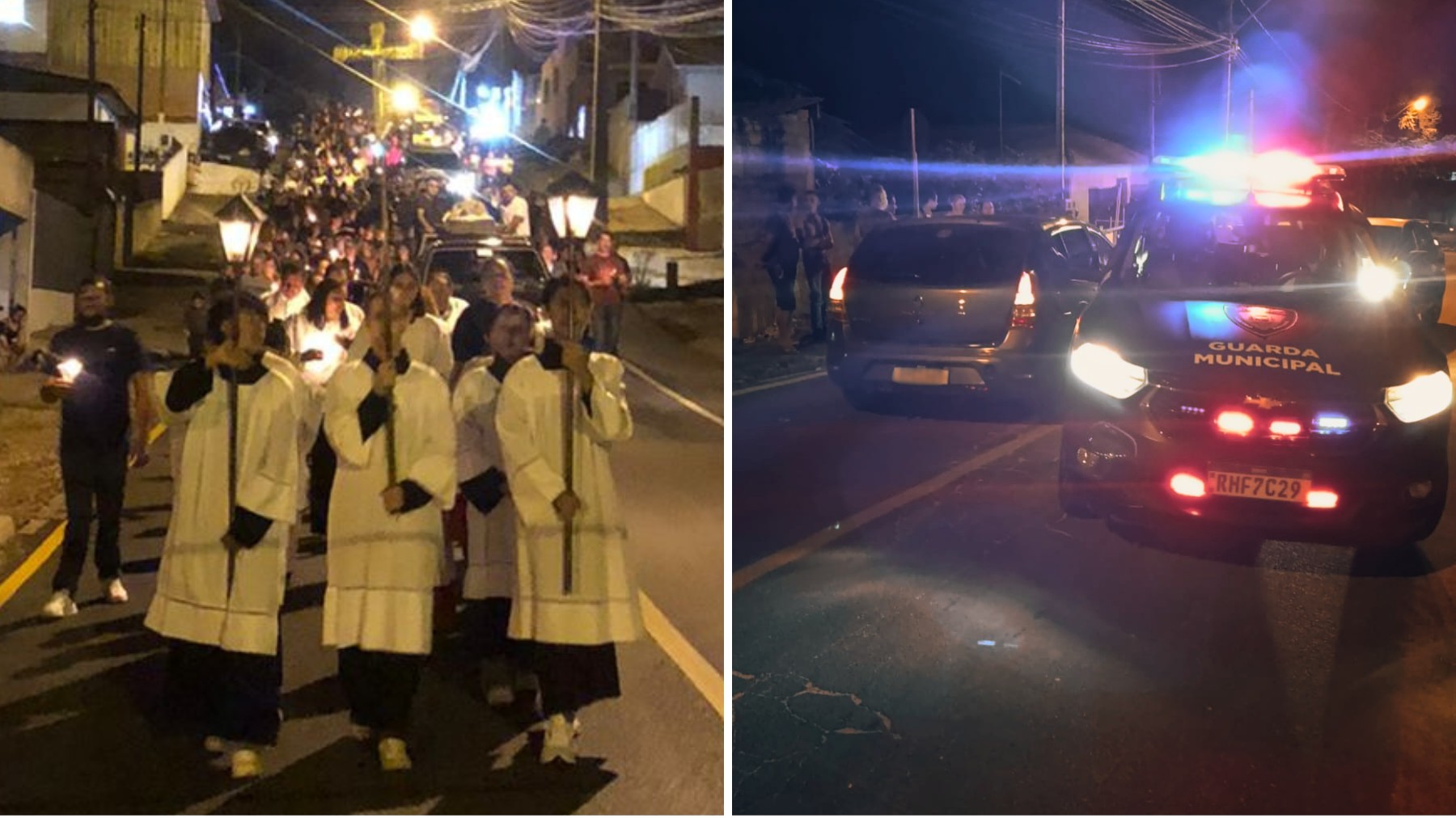 Motorista tenta atropelar fiéis em procissão no Paraná e é contido por guardas que atiraram no pneu do carro e protegeram multidão com viatura