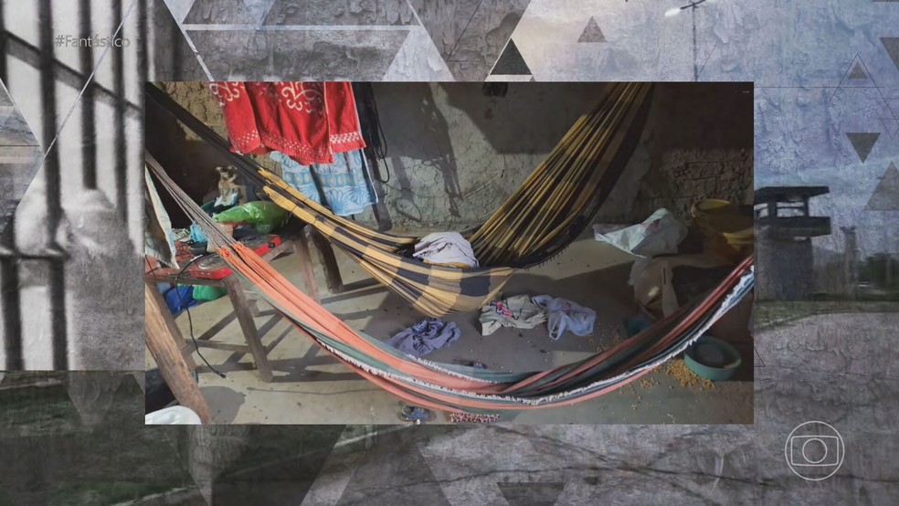 Criminosos utilizaram redes para descansar durante a fuga. — Foto: TV Globo/Reprodução