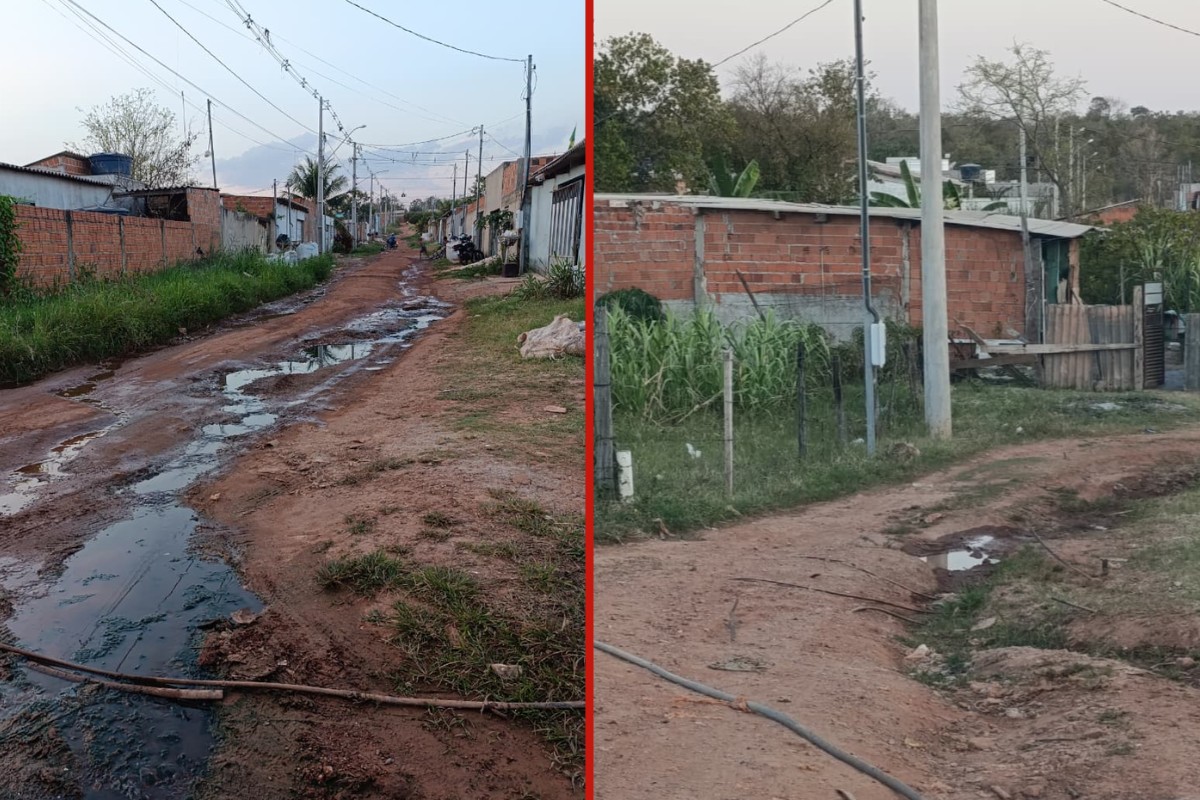 Moradores de bairro sem asfalto caminham até 2 km para conseguir pegar ônibus em Cuiabá