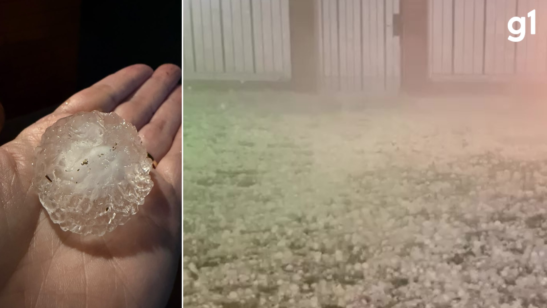 Forte chuva de granizo com pedras do tamanho da palma da mão atinge o RS e deixa chão branco; VÍDEO