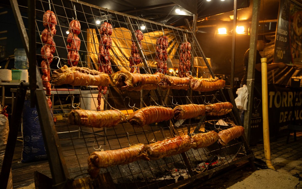Torresmo de rolo é uma das principais atrações gastronômicas do Torresmofest — Foto: Divulgação