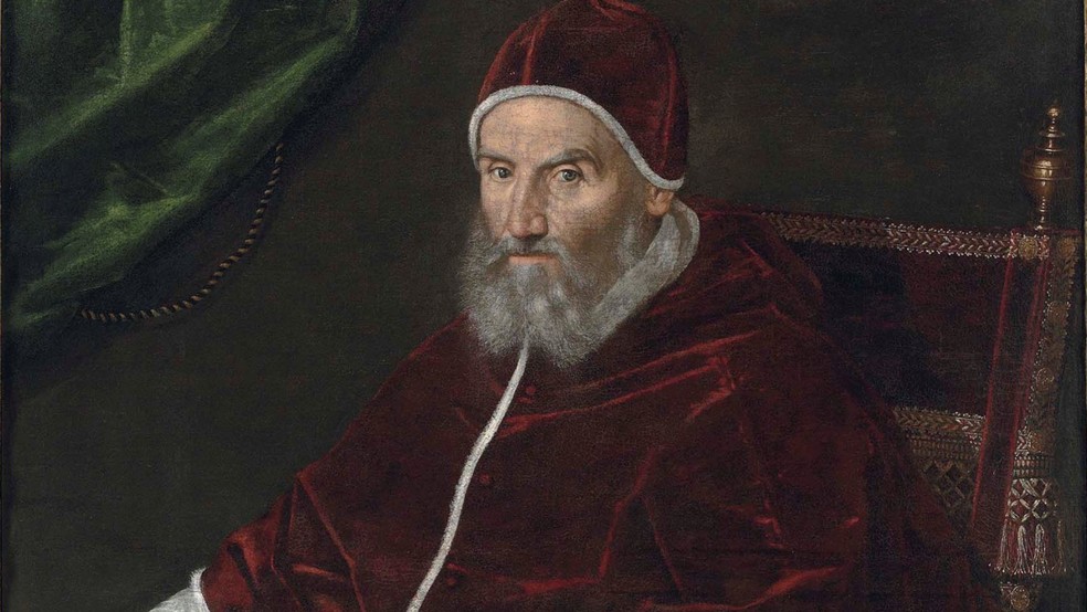 Pintura do Papa Gregório 13, responsável por instituir o calendário gregoriano. — Foto: reprodução