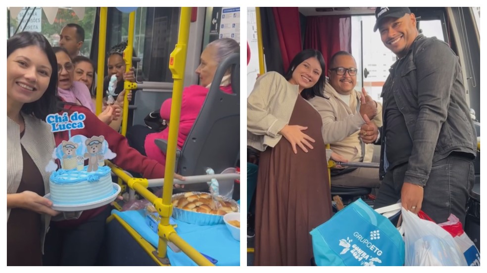Casal ganha chá de bebê  em ônibus, Marco, o motorista também participa da organização dos eventos. — Foto: Redes sociais Café do Ônibus 5652