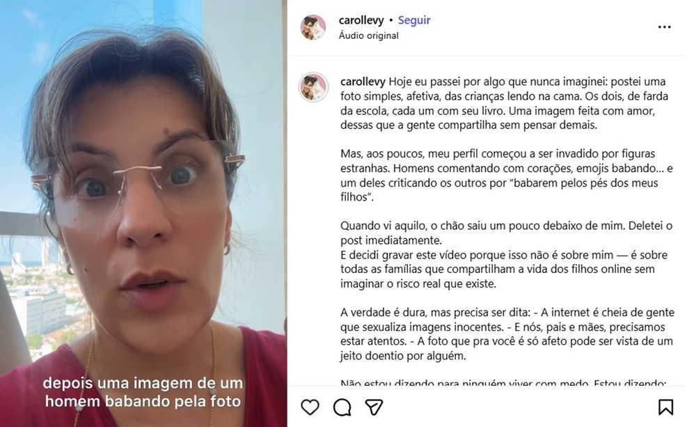 Carol Levy usou seu perfil do Instagram para denunciar pedófilos — Foto: Reprodução/Instagram