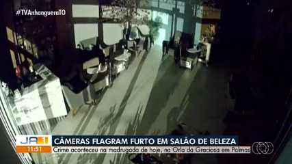 Câmeras de segurança registram furto em salão de beleza da Praia da Graciosa, em Palmas