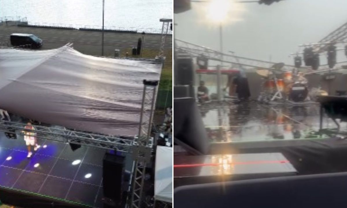 Xanddy Harmonia tem show interrompido em Milão após chuva de granizo 
