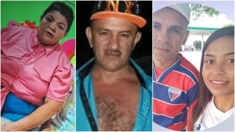 Francisco Jerles de Lima Pereira, a companheira dele Eliete Alves e o pai e outra familiar são as vítimas do acidente em Morada Nova. — Foto: Arquivo pessoal