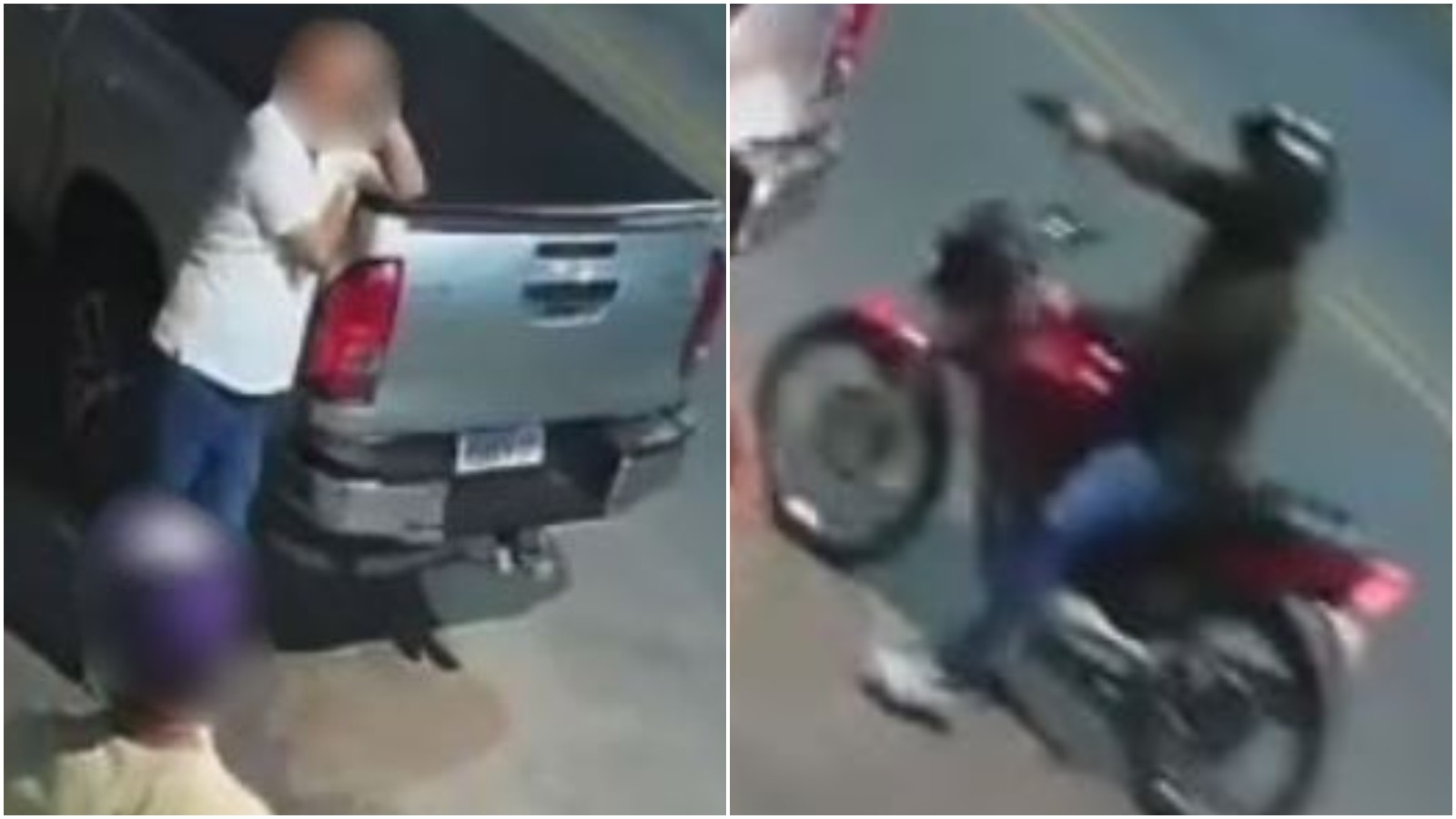 Vídeo: Criminoso erra tiros contra comerciante, deixa arma cair e foge em motocicleta