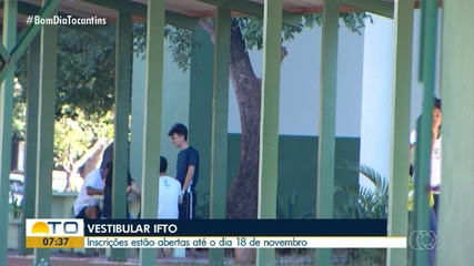 Inscrições para vestibular do IFTO vão até o dia 18 de novembro