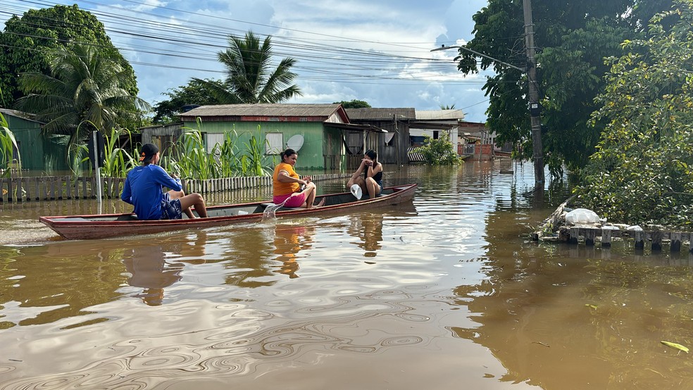 Cheia do Rio Acre em Rio Branco — Foto: Júnior Andrade/Rede Amazônica