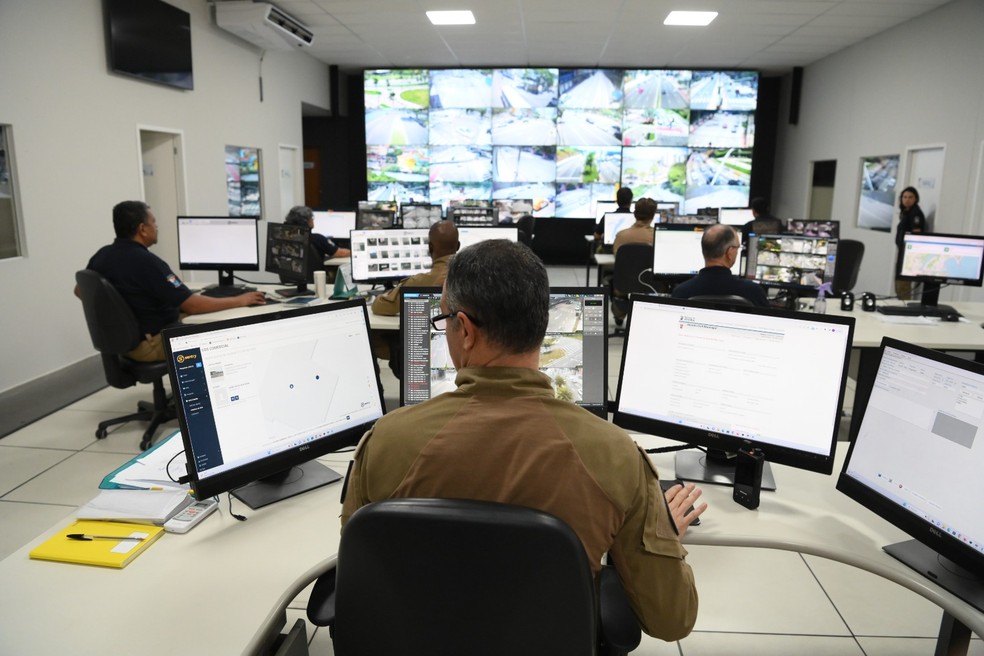 Central de Videomonitoramento da Prefeitura de Vitória — Foto: Divulgação/GMV