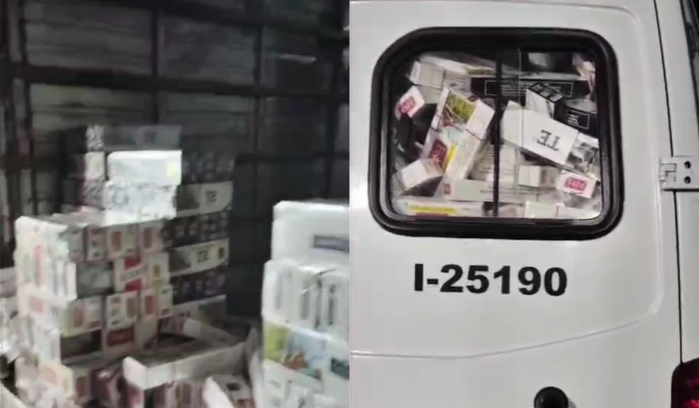 Polícia apreende carga de cigarros contrabandeados avaliada em R$ 750 mil em Dracena — Foto: Polícia Militar/Divulgação