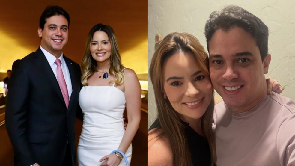 Júnior Mano e esposa, atual prefeita de Nova Russas, cidade onde Mano nasceu e foi vice-prefeito. — Foto: Reprodução/Redes Sociais