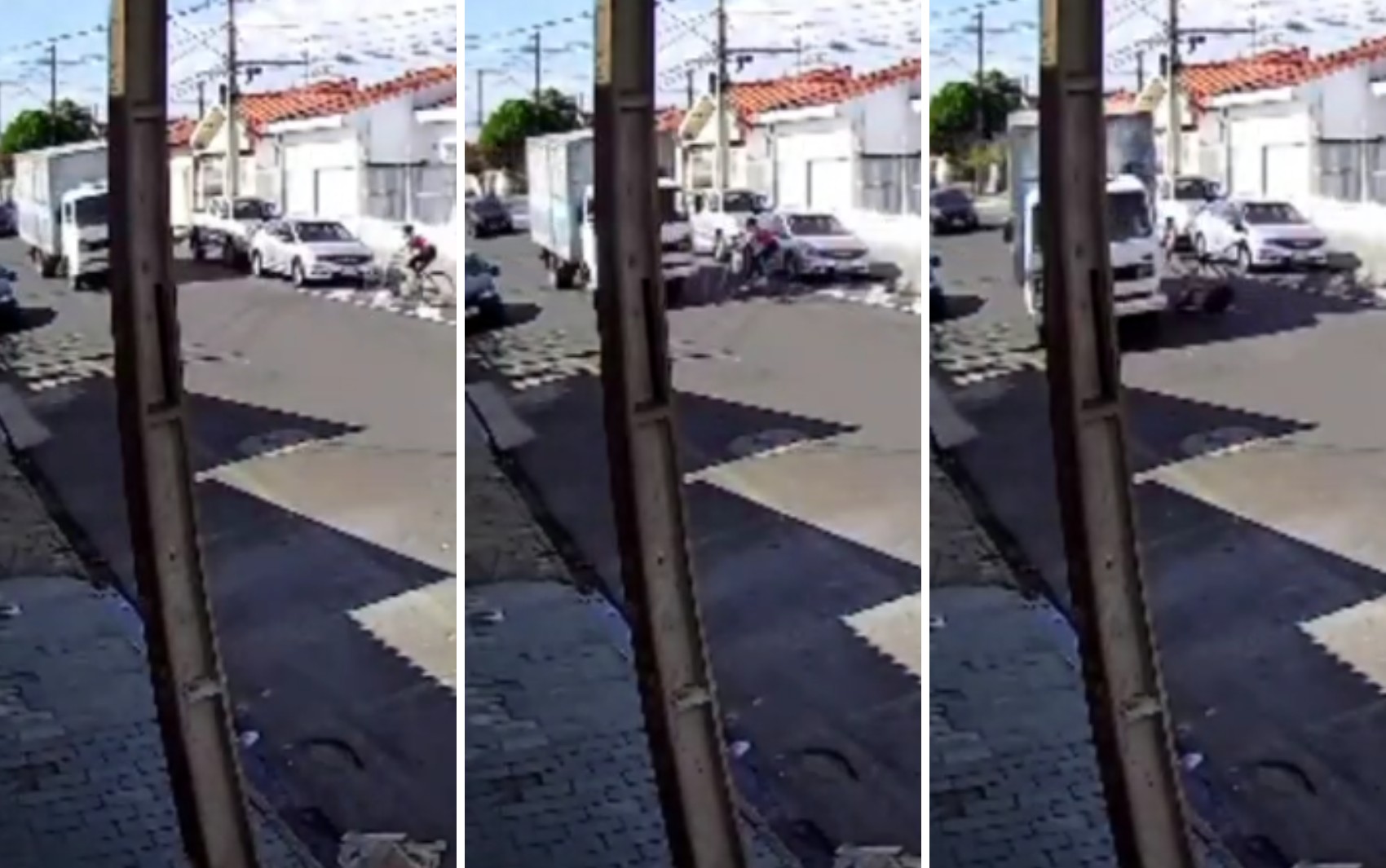 Mulher fica ferida após acidente envolvendo bicicleta e caminhão em Franca, SP