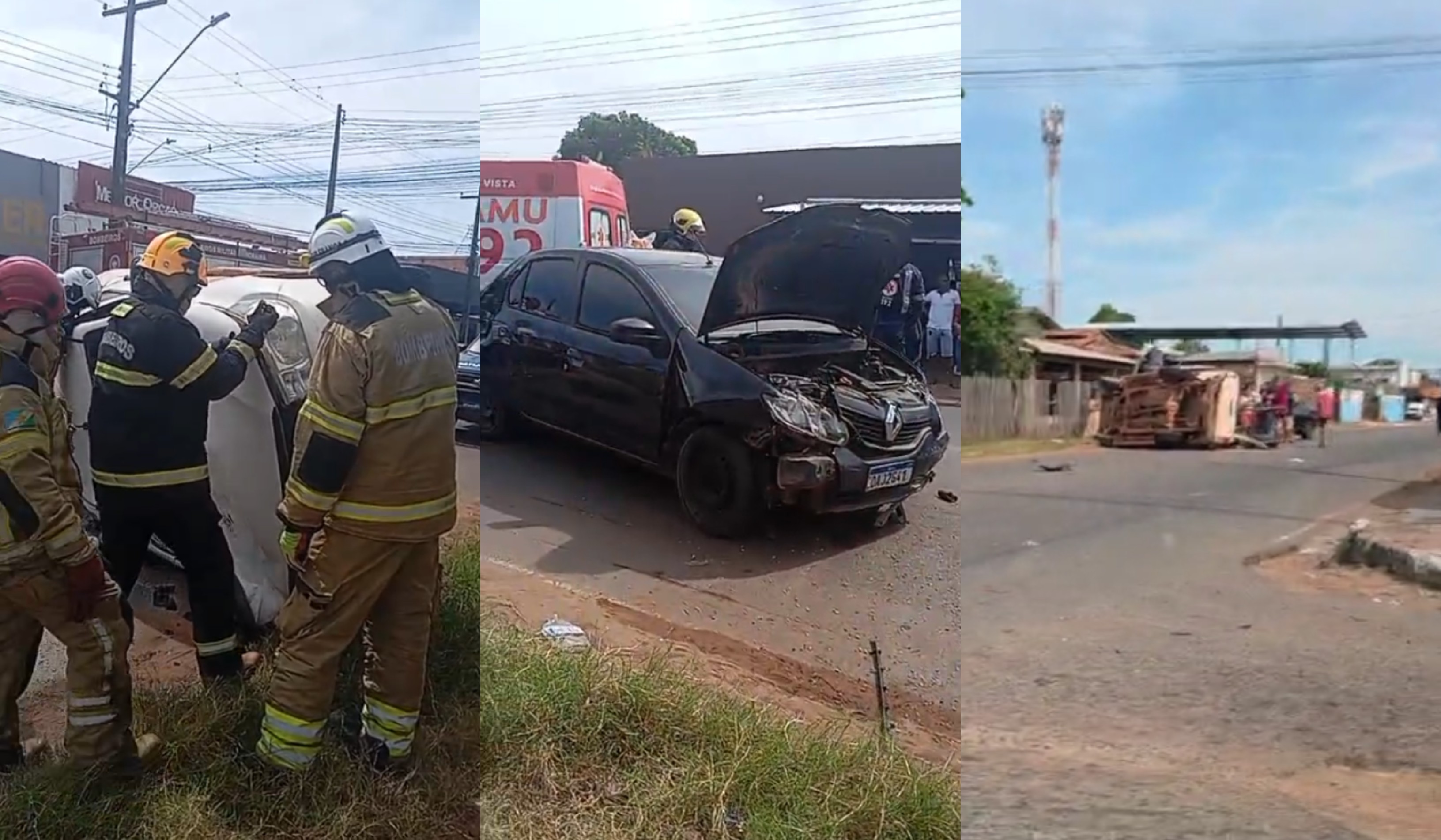 Motorista embriagado causa acidente com dois carros e capotamento e é preso em Boa Vista