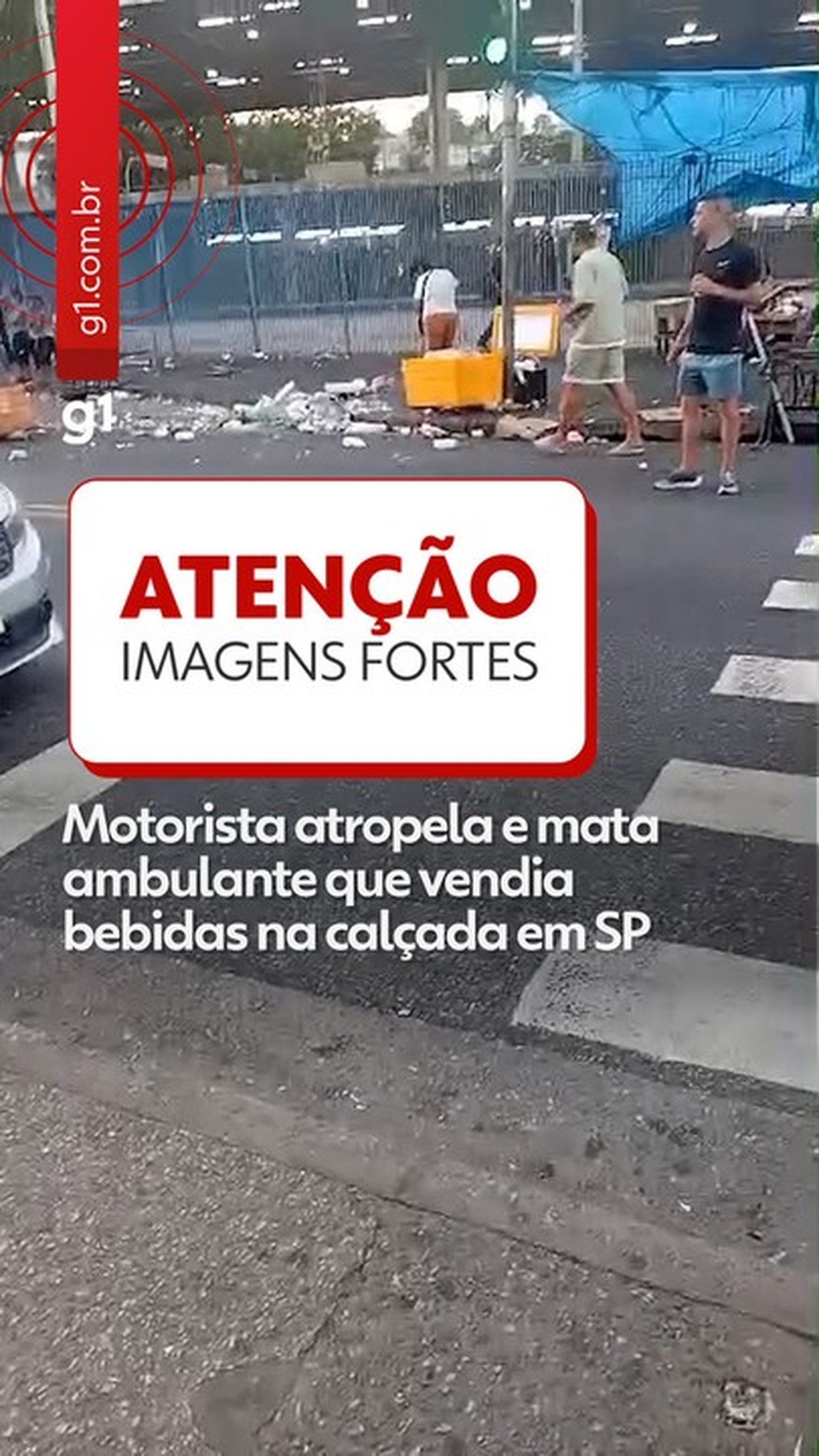 Motorista atropela e mata ambulante que vendia bebidas na calçada em SP