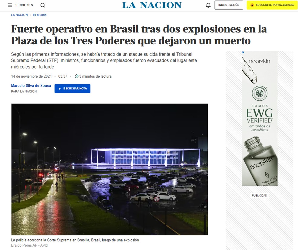 'La Nación', Argentina — Foto: La Nación/Reprodução