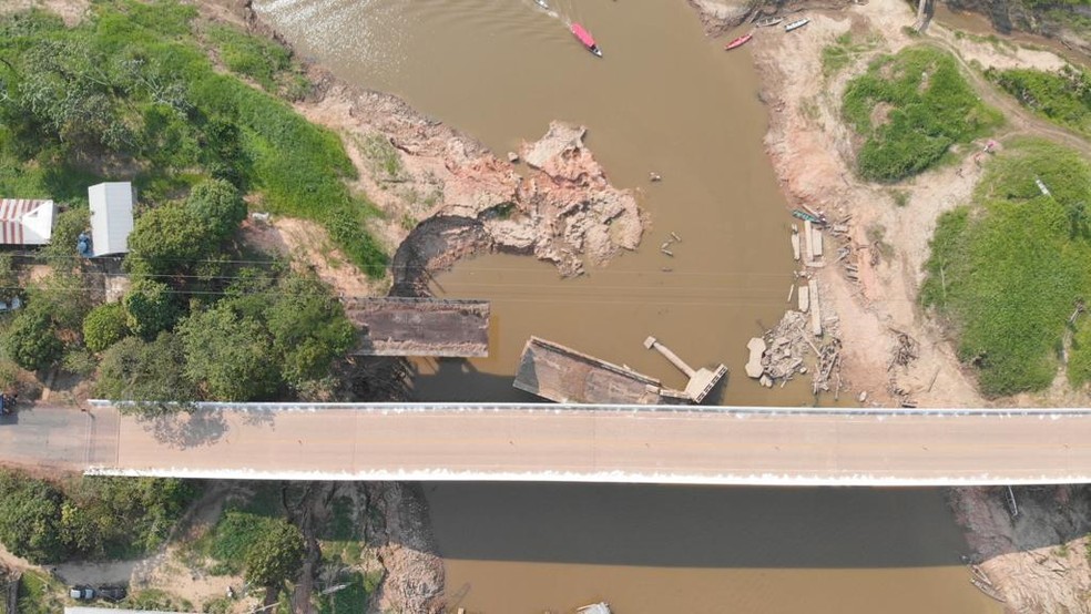Ponte Autaz Mirim da BR-319 desaba no Amazonas  — Foto: Associação de Amigos e Defensores da BR-319/Divulgação