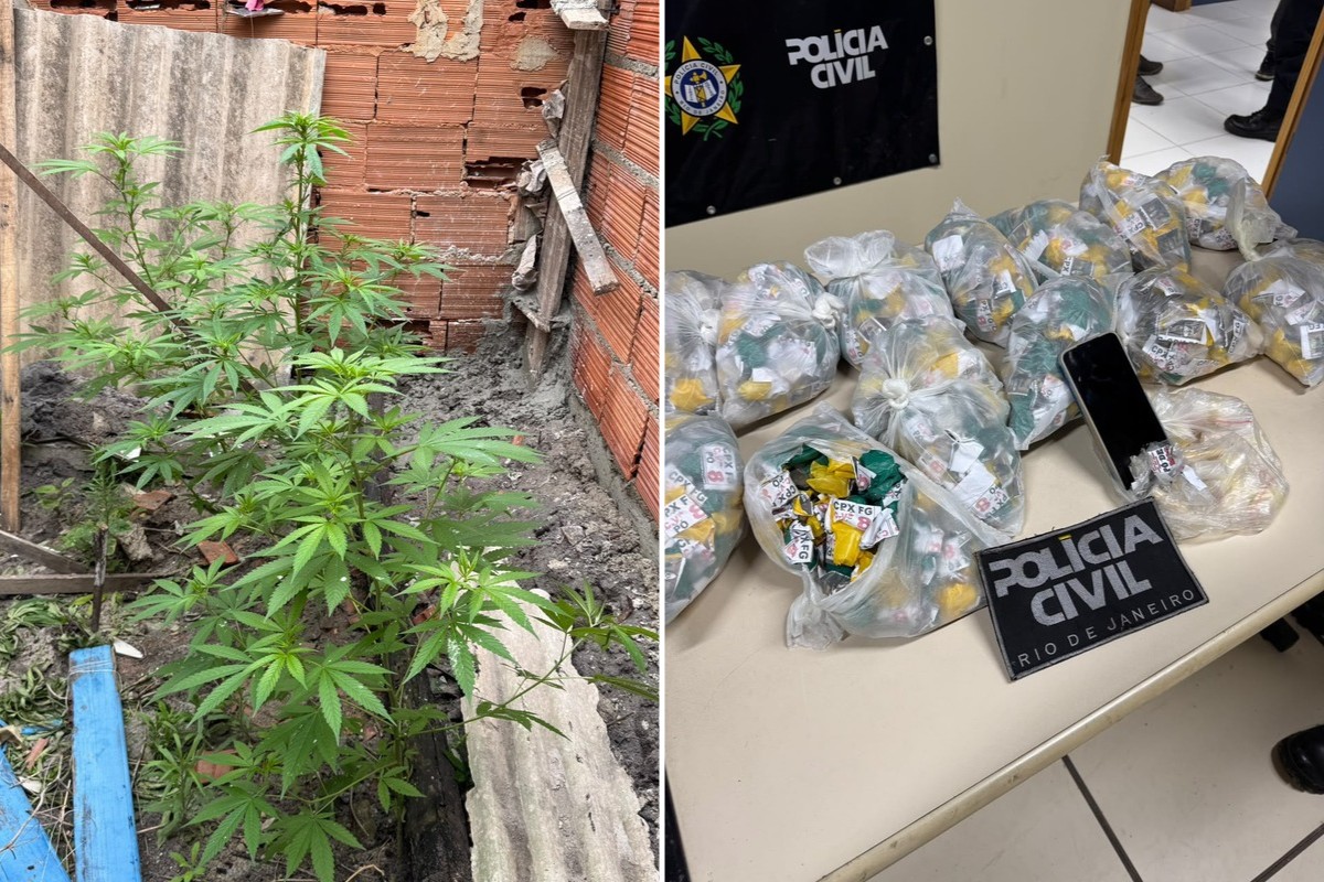 Quatro suspeitos são presos com 1,4 mil frascos de cocaína e pés de maconha em Arraial do Cabo