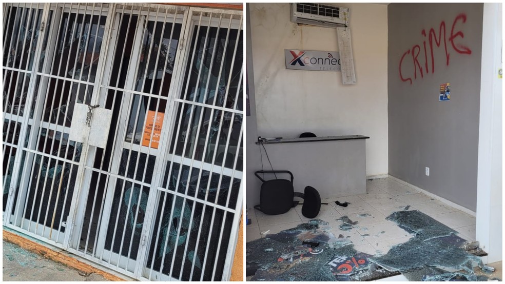 Empresa de internet atacada em Caucaia por grupos criminosos; é o quarto caso no ano — Foto: Reprodução