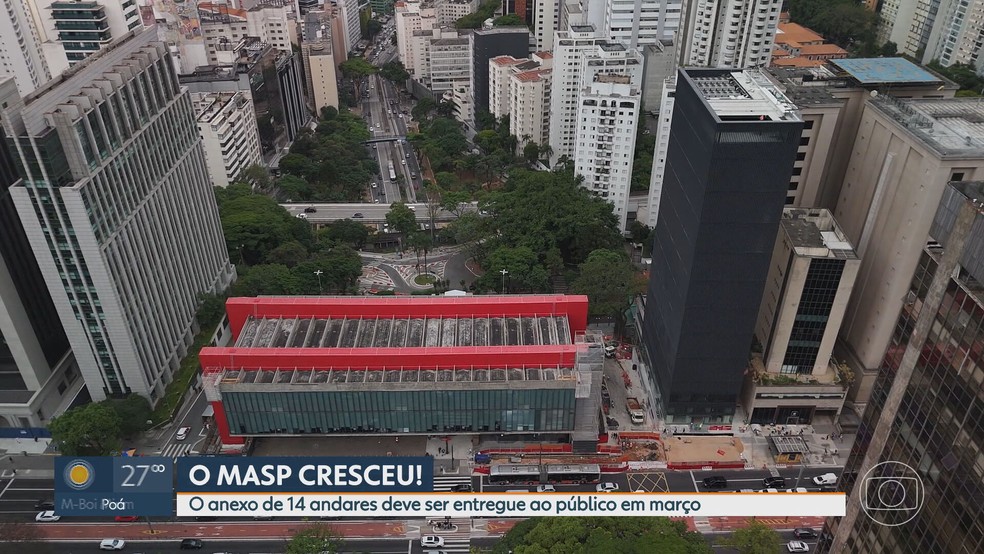 Novo prédio do Masp tem inauguração prevista para março de 2025 — Foto: Reprodução/TV Globo
