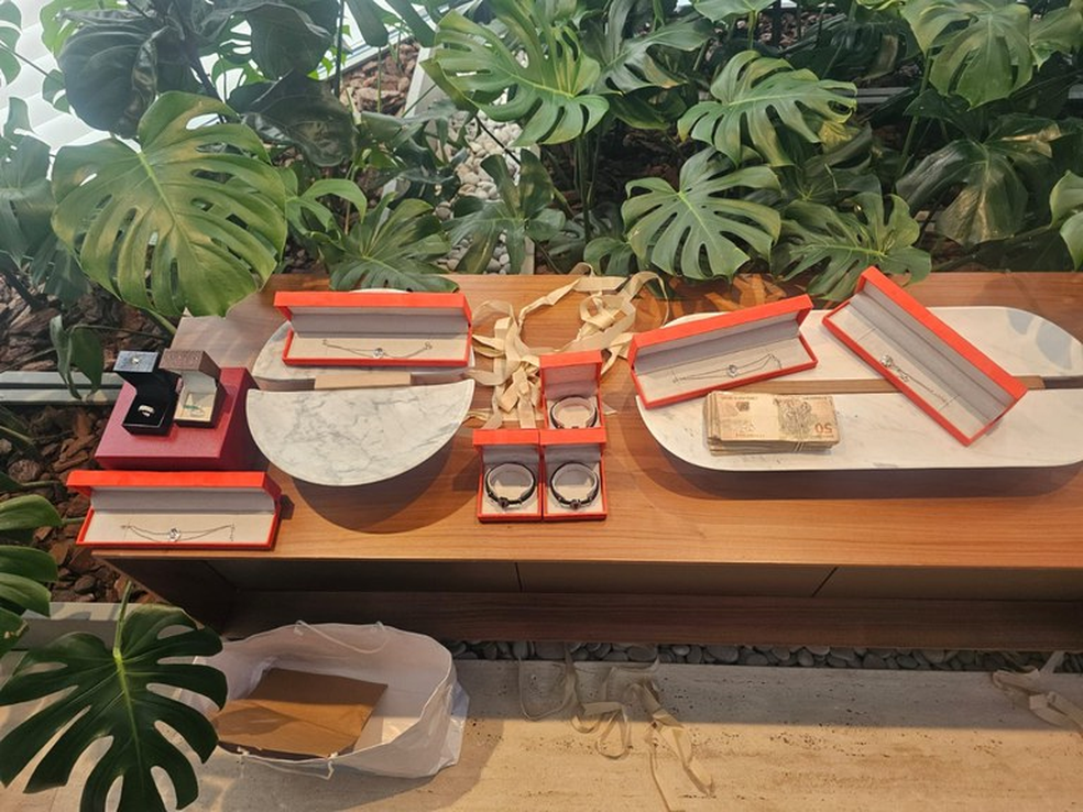 Agentes da PF encontram joias durante operação sobre fraudes do Banco Master — Foto: Divulgação/PF