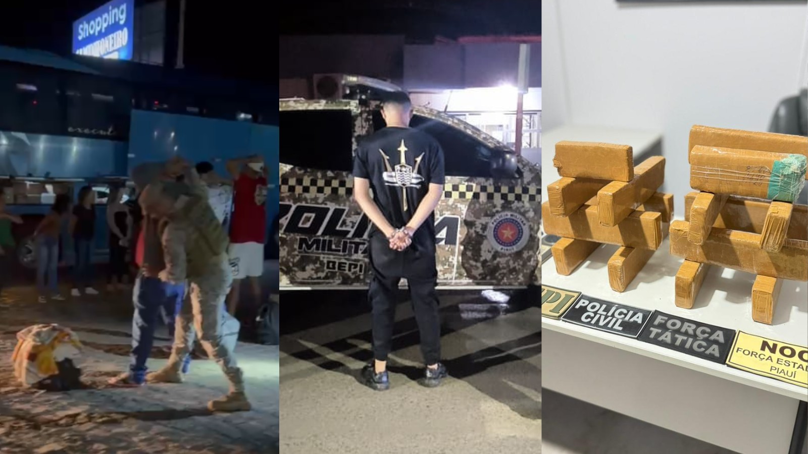 Ônibus é interceptado e 15 tabletes de maconha são encontrados dentro de mala de adolescente