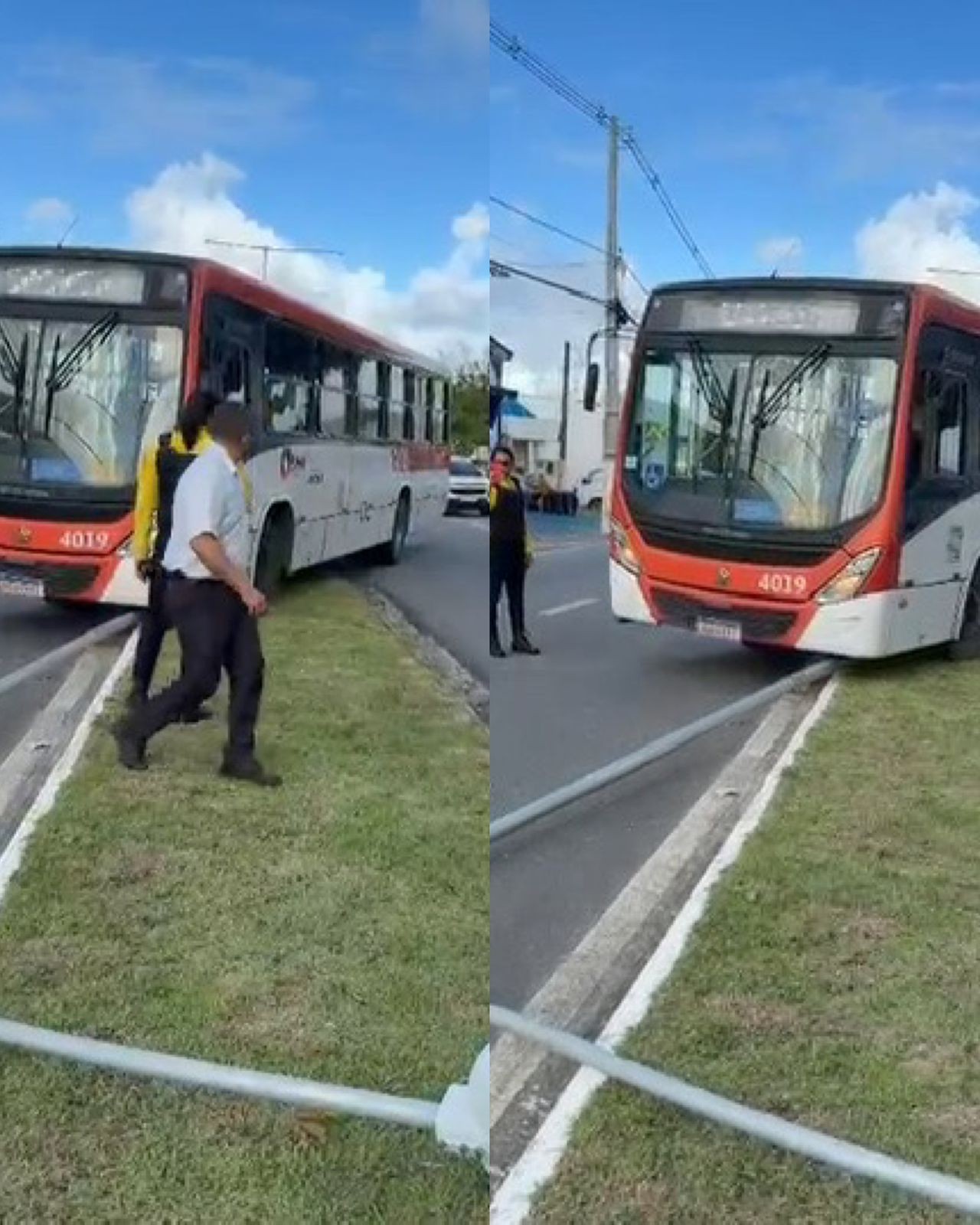 Motorista de ônibus passa mal, perde controle e bate em poste em Maceió; VÍDEO