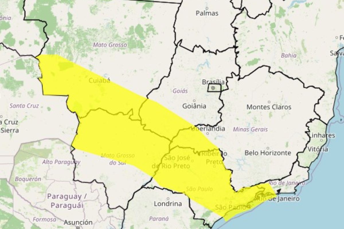Inmet emite alerta com 'perigo potencial' de vendaval para o Vale do Paraíba e estado de SP