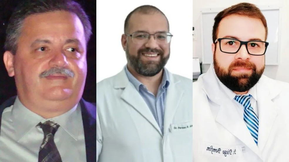 Os médicos Marcos Corsato, Perseu Almeira e Diego Bomfim, mortos no Rio — Foto: Reprodução