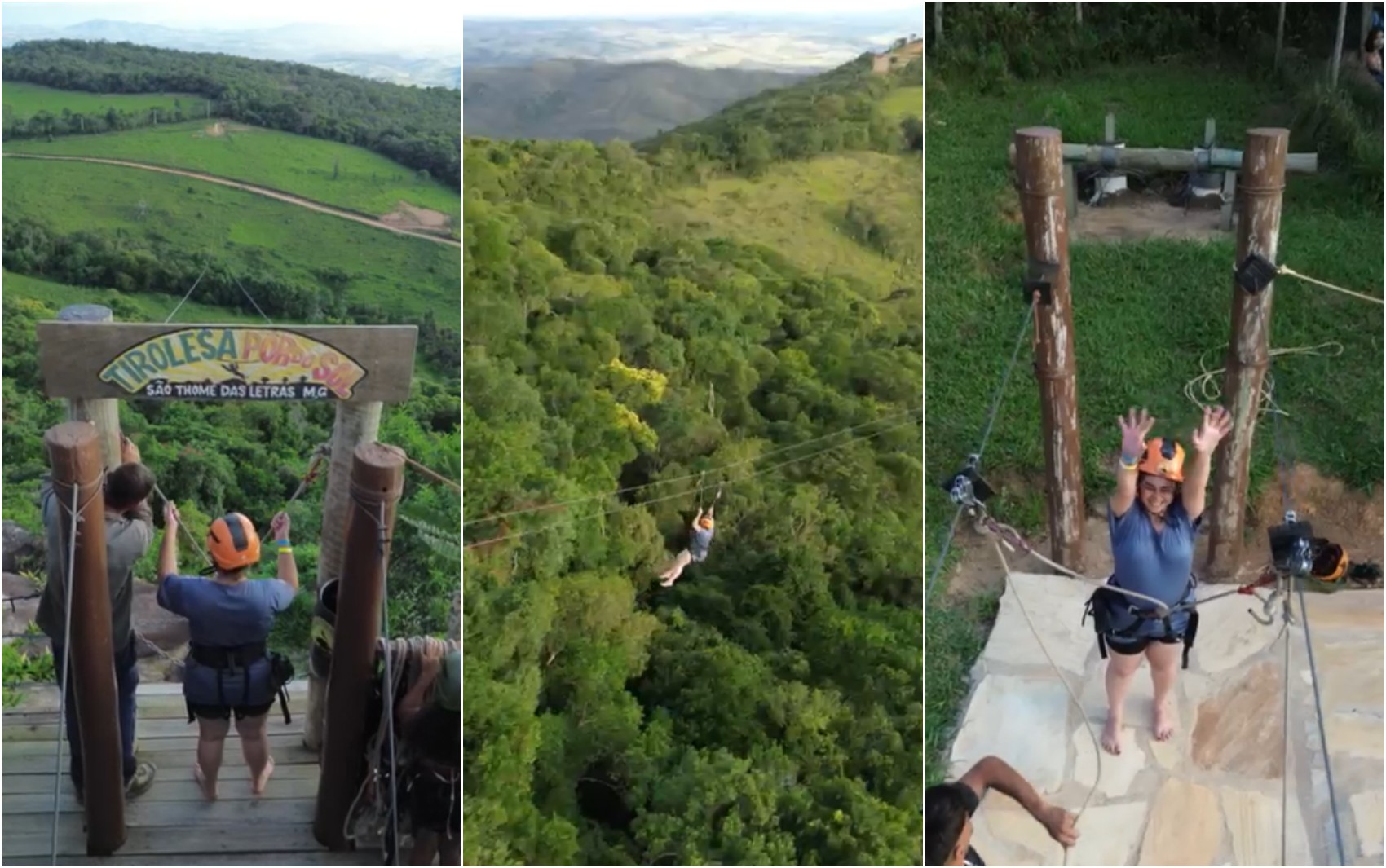 VÍDEO mostra passeio de tirolesa antes de turista passar mal e morrer durante queda de raios em MG