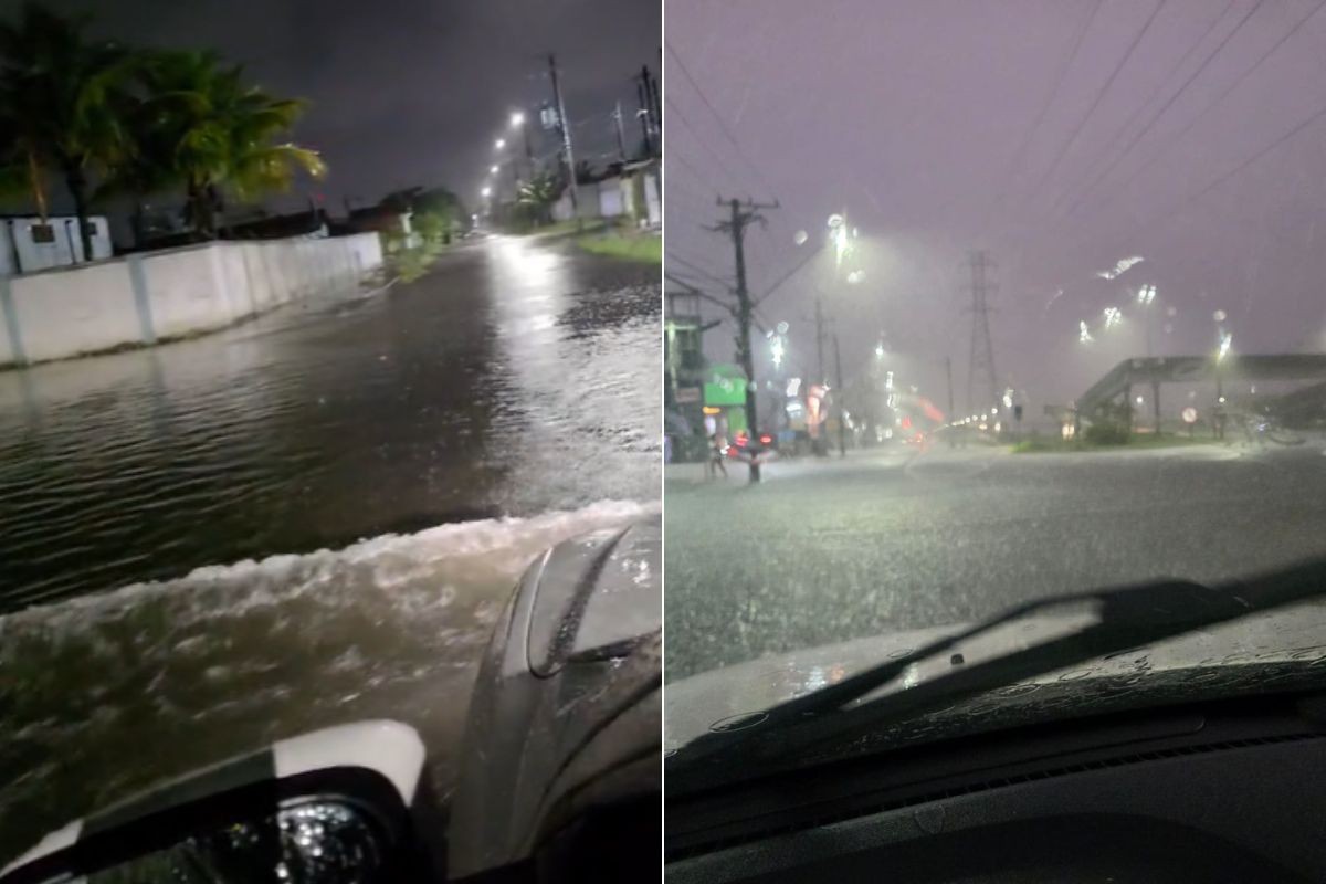 Terceira onda de fortes chuvas volta a causar transtornos em Mongaguá, SP; VÍDEO