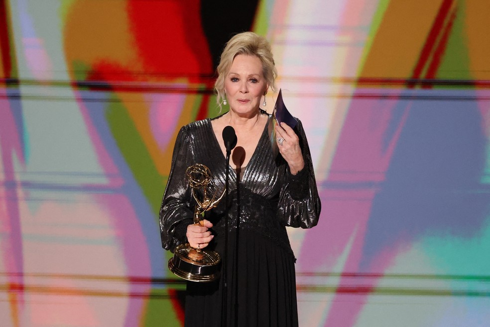 Jean Smart vence o Emmy 2026 de melhor atriz em série de comédia por 'Hacks' — Foto: Mario Anzuoni/Reuters