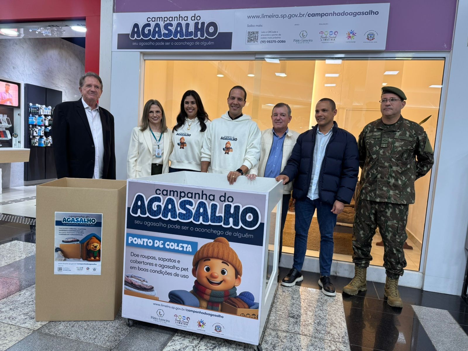 Campanha do Agasalho 2025 é lançada no Pátio Limeira Shopping com autoridades municipais