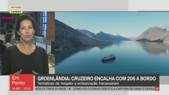 Cruzeiro de luxo com 206 pessoas desencalha na Groenlândia após passar três dias parado - Programa: GloboNews em Ponto 