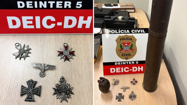 Operação contra comércio ilegal de armas apreende fuzis, granada e símbolos nazistas no noroeste de SP