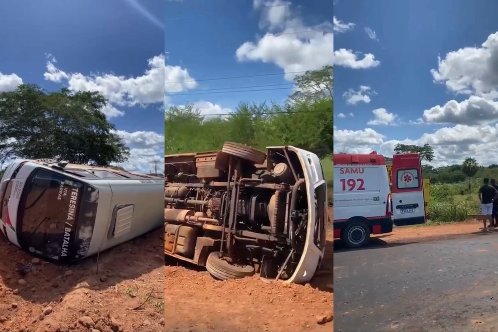Van tomba e deixa quatro passageiros feridos na PI-113, em José de Freitas